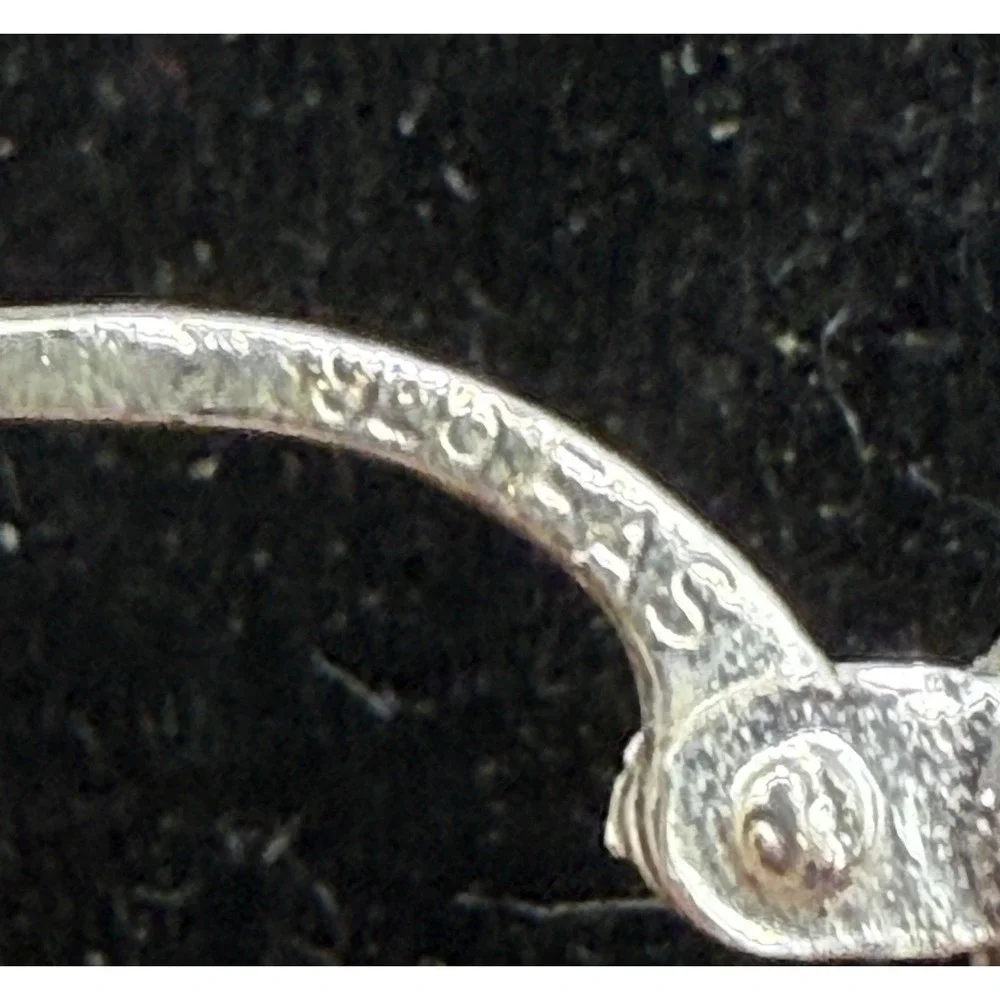 Sterling Silver 925 Textured Hoop‎ Earrings Beautiful Classic Jewelry - Picture 5 of 5